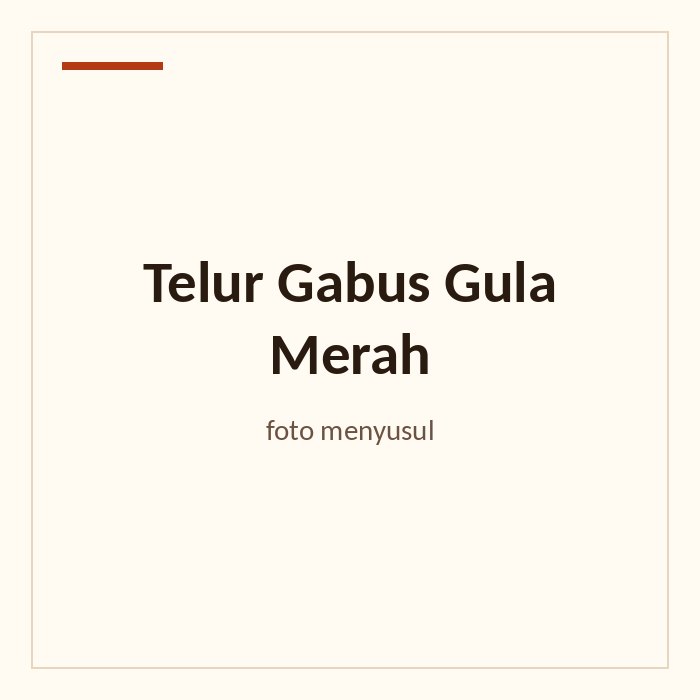 Telur Gabus Gula Merah